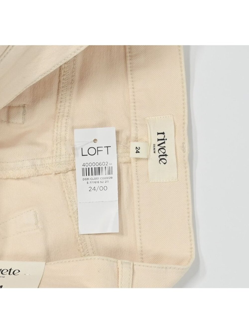 LOFT Rivete High Rise Wide Leg Jeans in Ivory - Picture 2 of 4